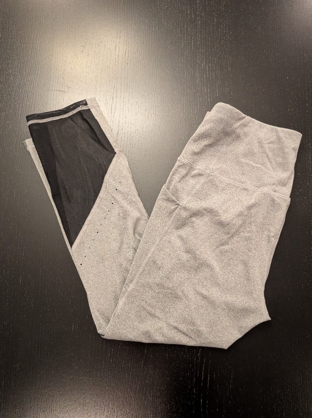 all in motion Gray and Black High-Waist Leggings with Mesh Panels